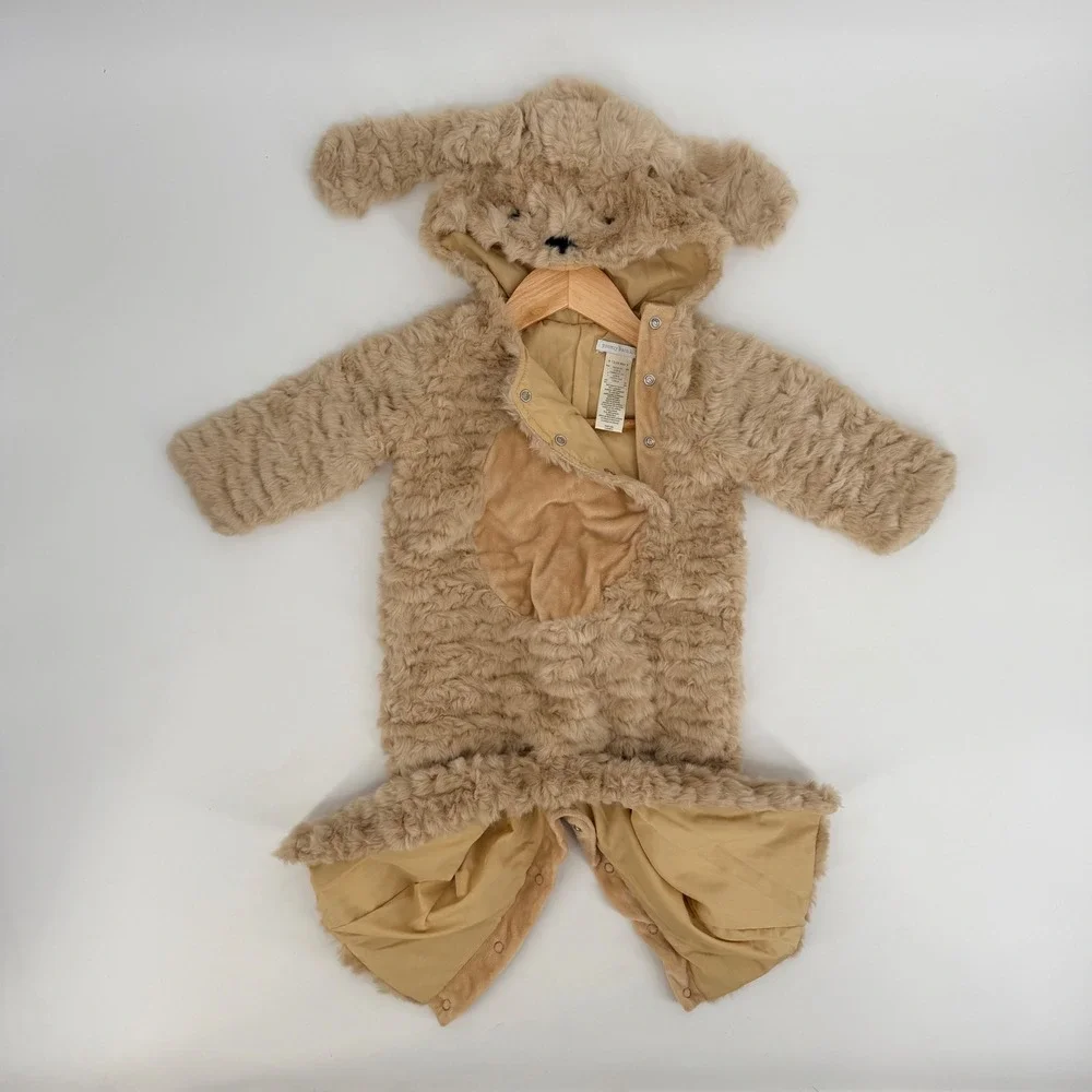 Pottery Barn Kids Puppy Costume 12-24 Months Tan Faux Fur Halloween One Piece - Picture 4 of 8